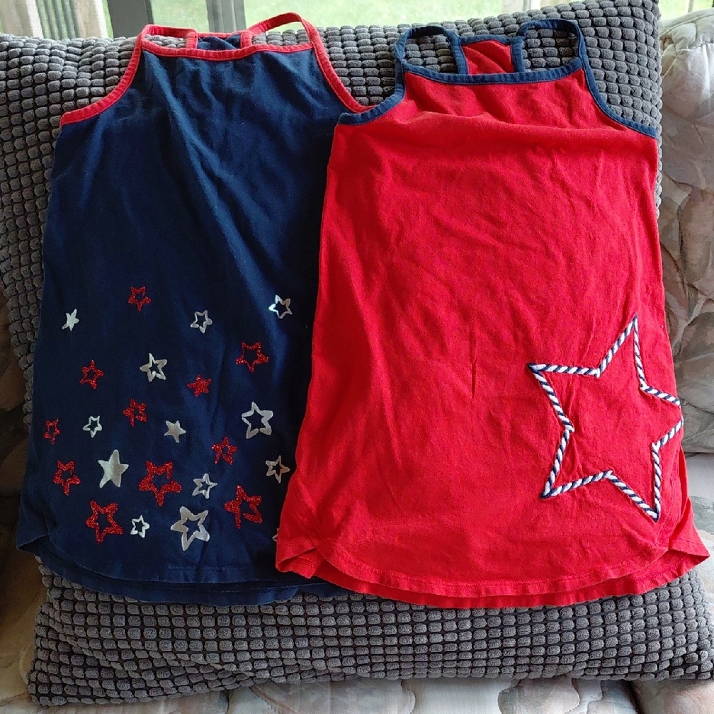 Lands' End Red and Blue Tank Top